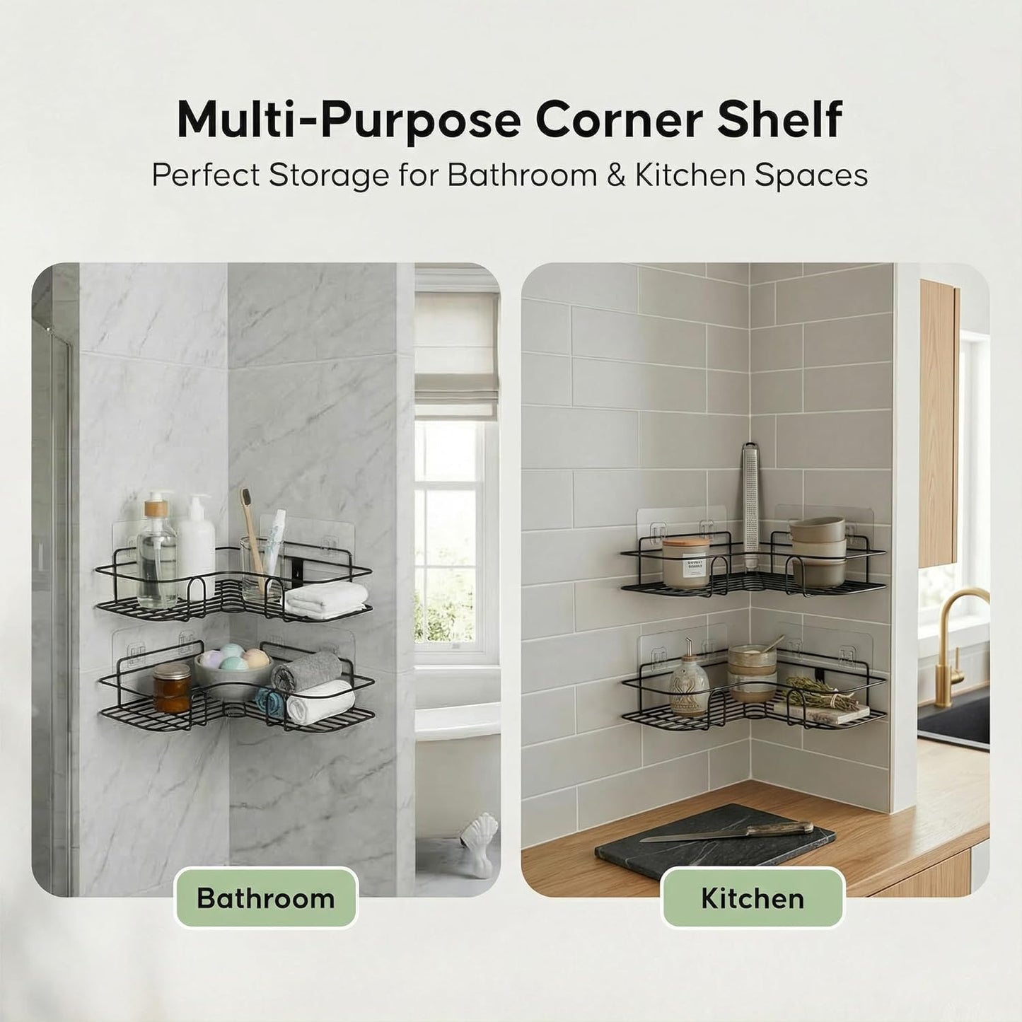Self-Adhesive Bathroom Corner Shelf