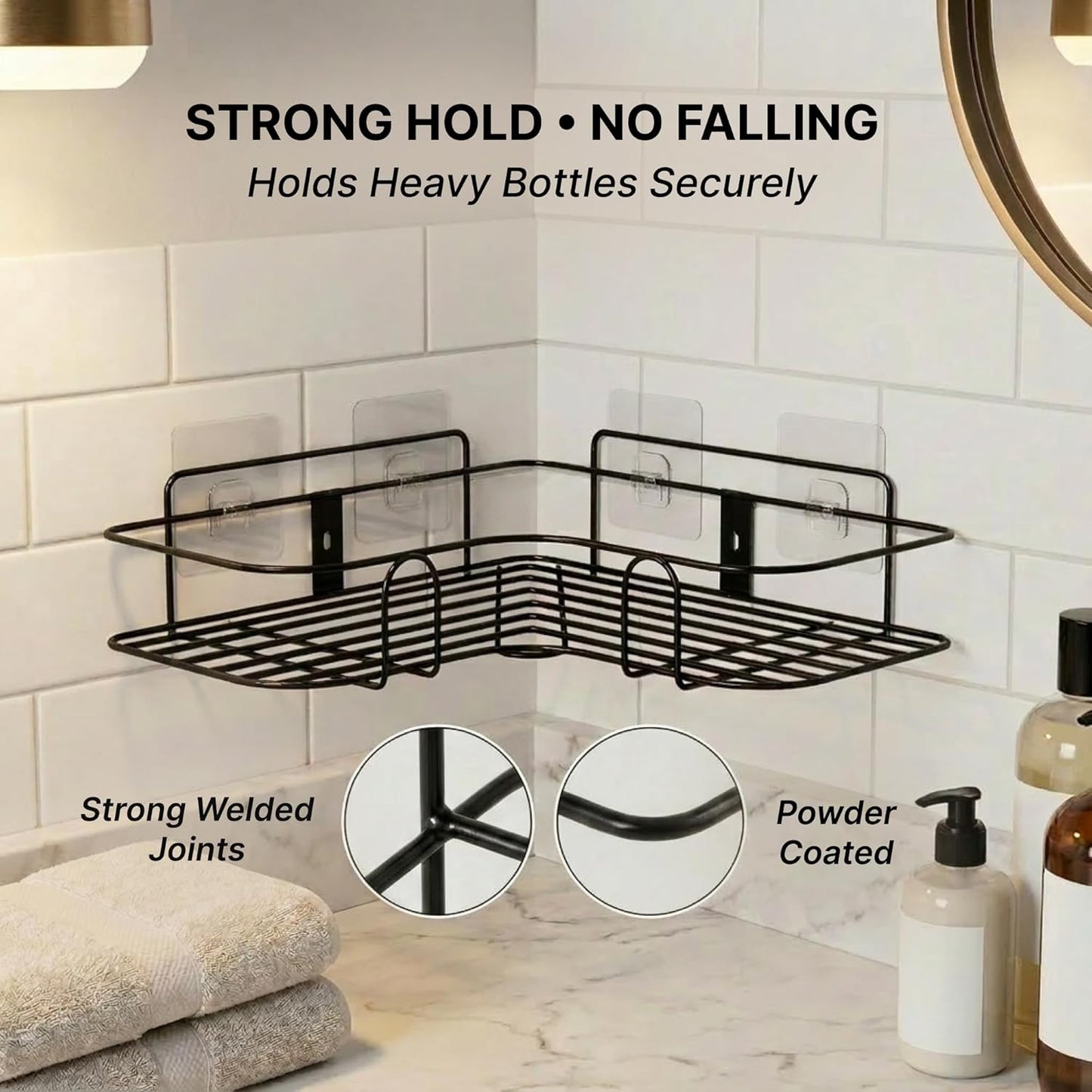 Self-Adhesive Bathroom Corner Shelf